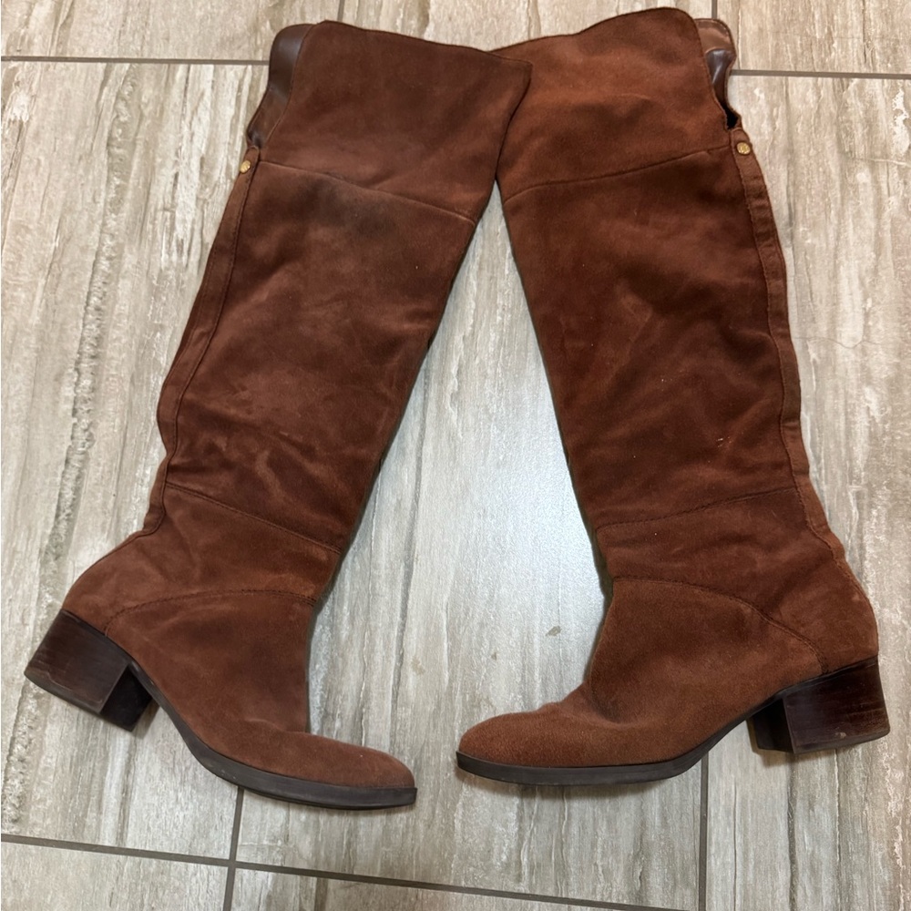 Tommy Hilfiger Brown Suede Knee-High Boots